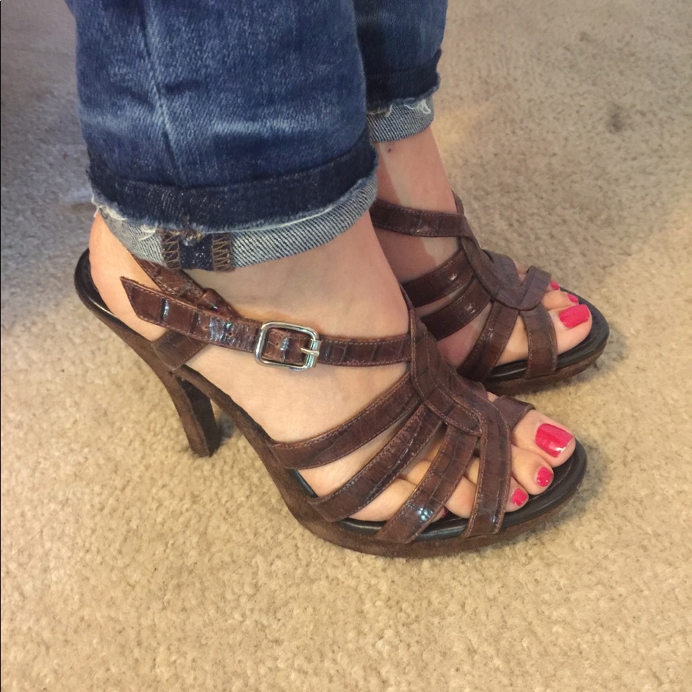 Chocolate brown sandal heels